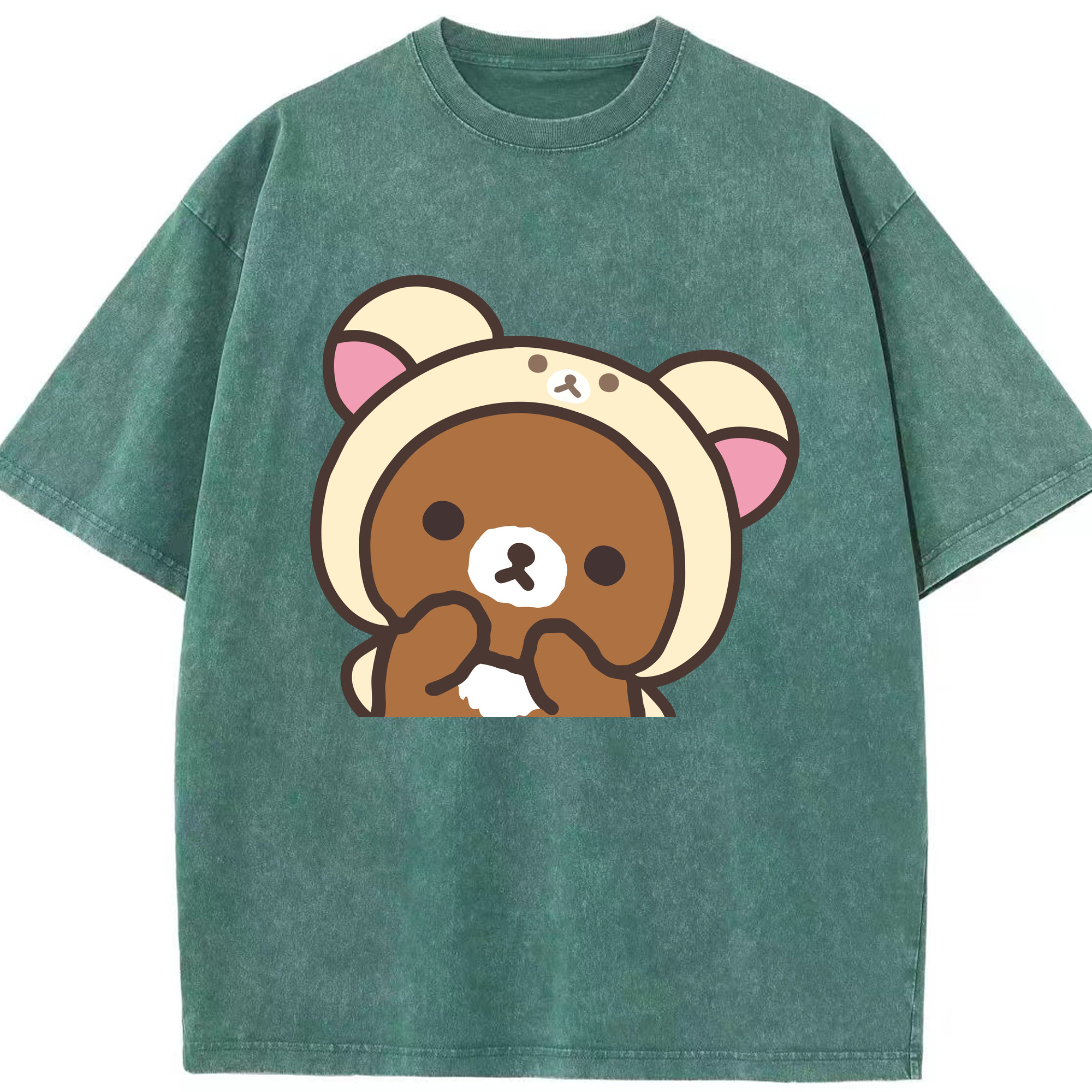 （画像用） リラックマ リラックマ キイロイトリ Rilakkuma Korilakkuma Kiiroitori 綿100% ヴィンテージ風 半袖Tシャツ（フロントプリント）